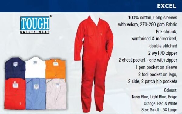 Buy 100% COTTON COVERALL 280 GSM TOUGH SAFETY EXCEL in UAE