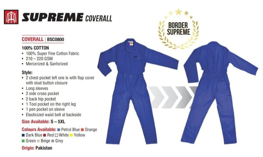 COVERALL COTTON BSC0800 BORDER SUPREME - Safety Coverall