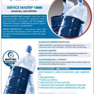 COVERALL DISPOSABLE GLYPTEC SERVICE MASTER 1000 63210GT405