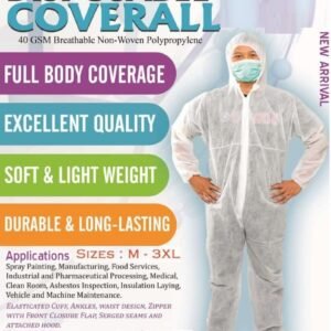 COVERALL DISPOSABLE WHITE 40GSM DC40G