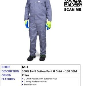 COVERALL PANT AND SHIRT 190 GSM